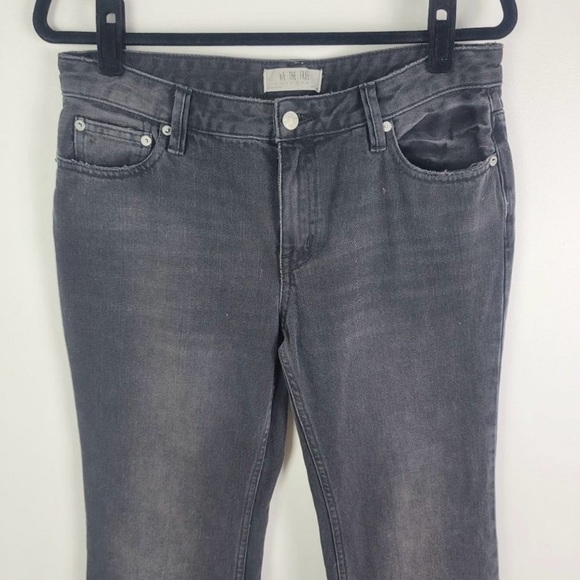 Free People We The Free Vintage Flare Jeans Black Size 28 Mid Rise Raw Hem - Picture 9 of 12